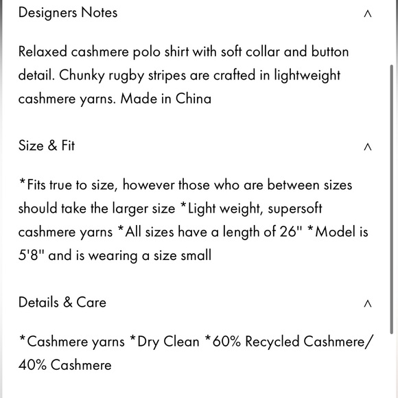 Le Jean striped cashmere polo size S - Picture 3 of 7